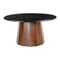 Aipe Coffee Table Black Brown Marble Acacia Wood Modern Tribal Design 48X24